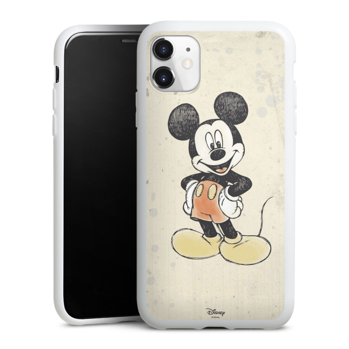 iPhone 11 Handy Silikon Hülle Case weiß Handyhülle Water Colour Mickey & Minnie Mouse Official Licensed Product Silikon Case