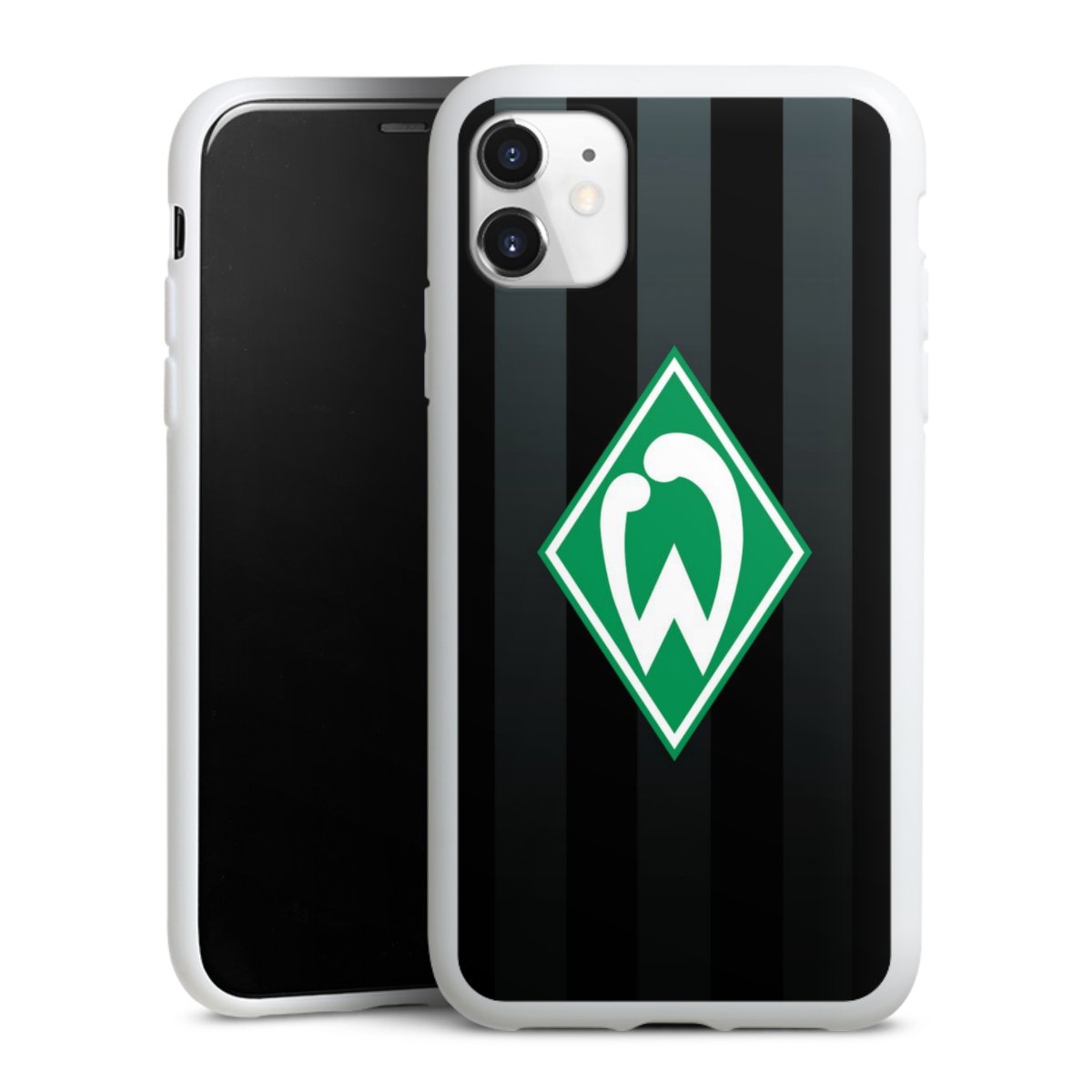 iPhone 11 Handy Silikon Hülle Case weiß Handyhülle Stripes Sv Werder Bremen Official Licensed Product Silikon Case