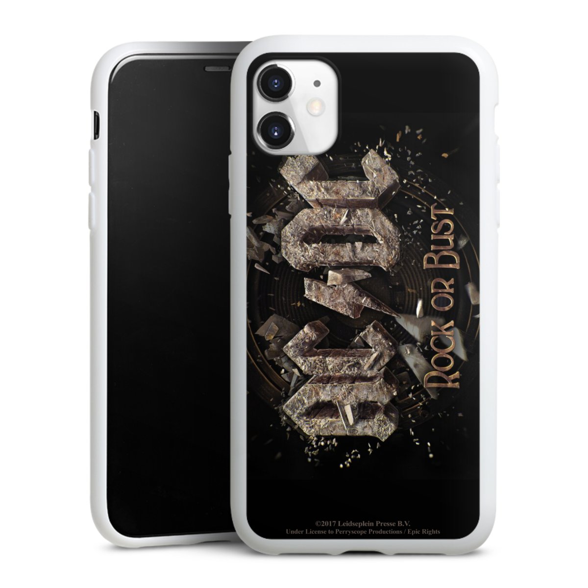 iPhone 11 Handy Silikon Hülle Case weiß Handyhülle Acdc Official Licensed Product Rock Or Bust Silikon Case