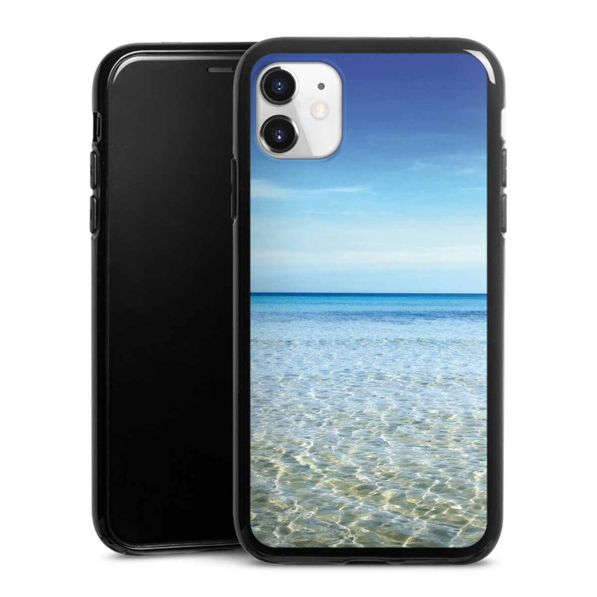 iPhone 11 Handy Silikon Hülle Case schwarz Handyhülle Urlaub Sky Ocean