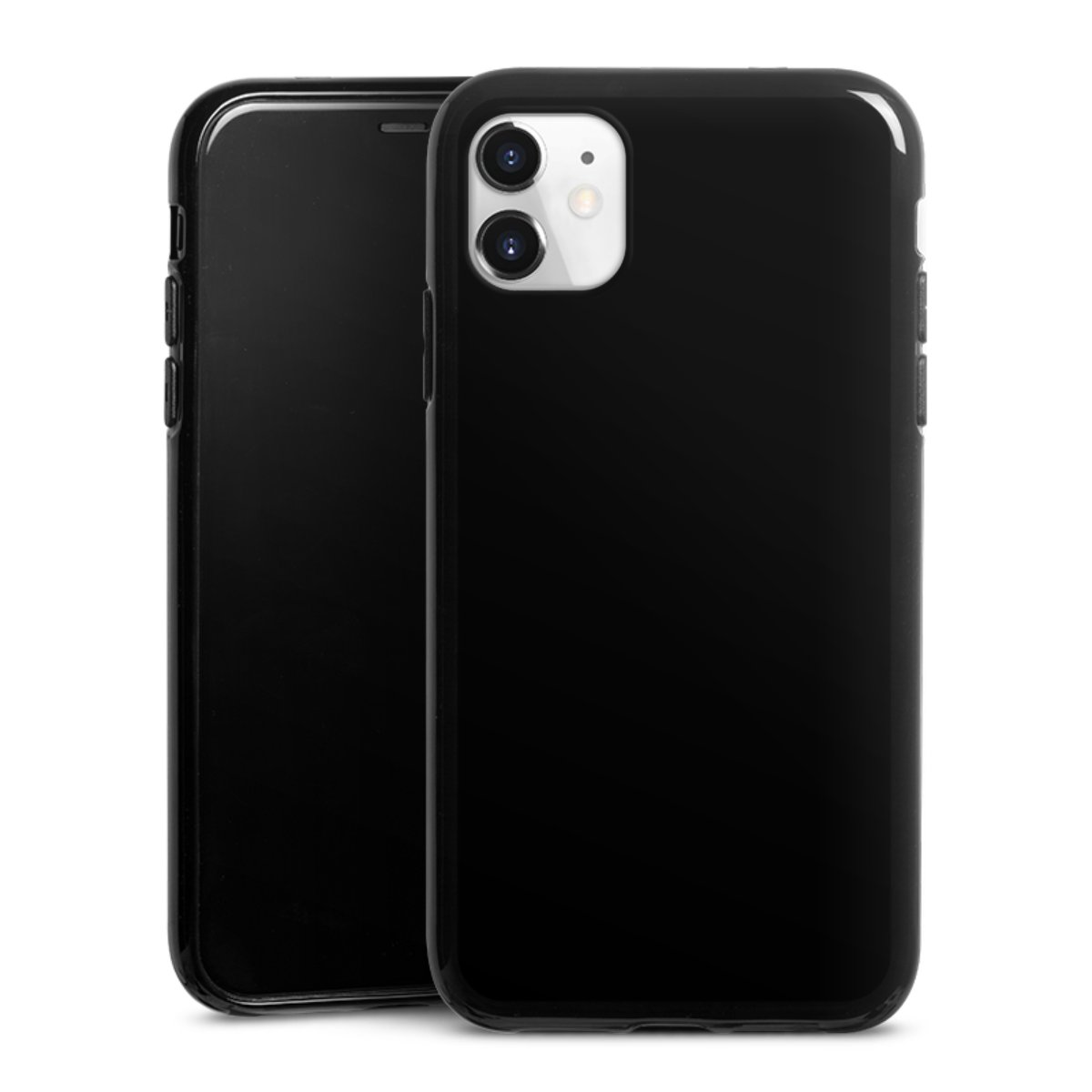 iPhone 11 Handy Silikon Hülle Case schwarz Handyhülle Black Colour Unicoloured