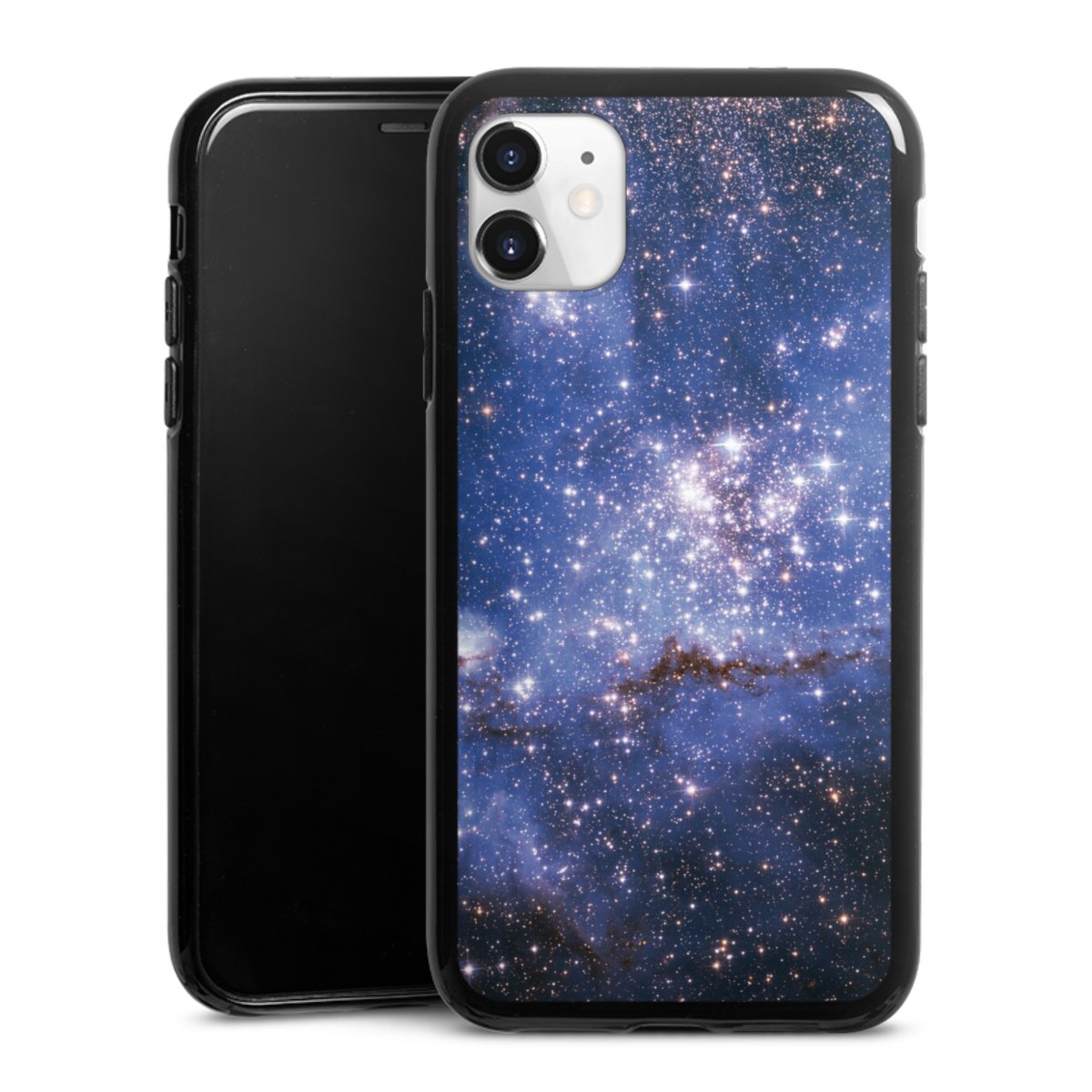 iPhone 11 Handy Silikon Hülle Case schwarz Handyhülle Weltall Galaxy Weltraum