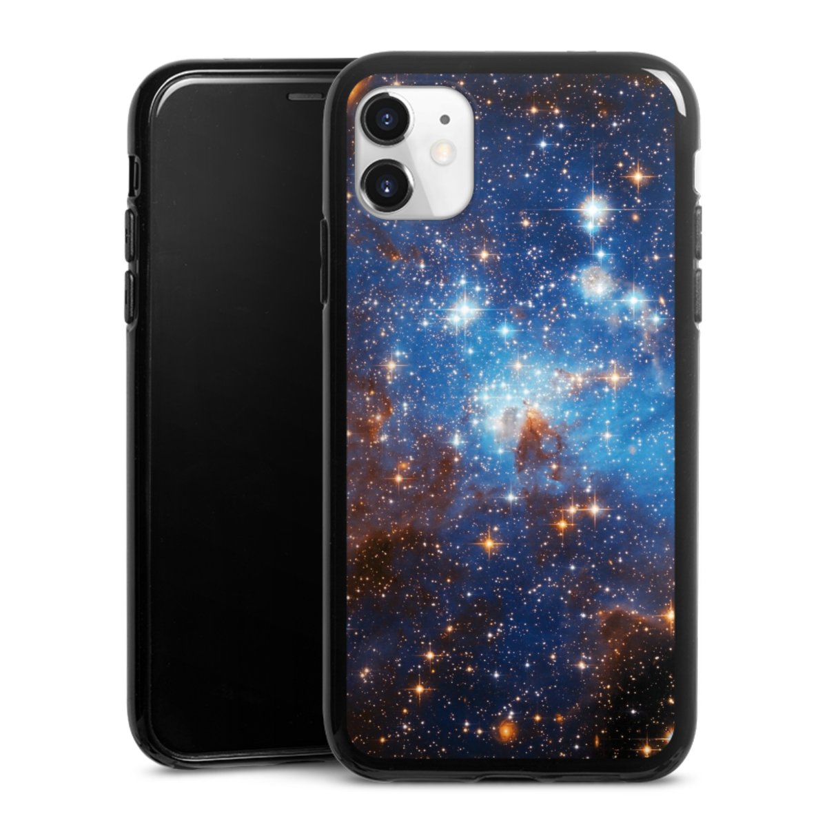 iPhone 11 Handy Silikon Hülle Case schwarz Handyhülle Star Weltall Galaxy