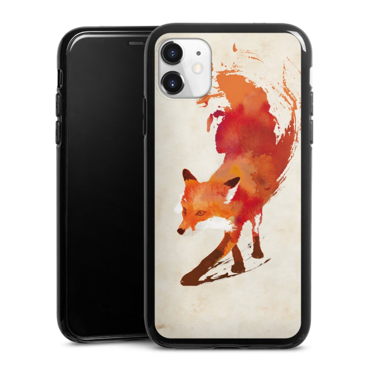 iPhone 11 Handy Silikon Hülle Case schwarz Handyhülle Fox Graphic