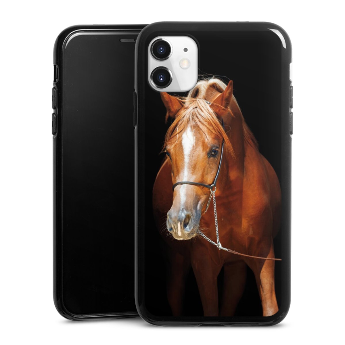 iPhone 11 Handy Silikon Hülle Case schwarz Handyhülle Mare Horse Hobby