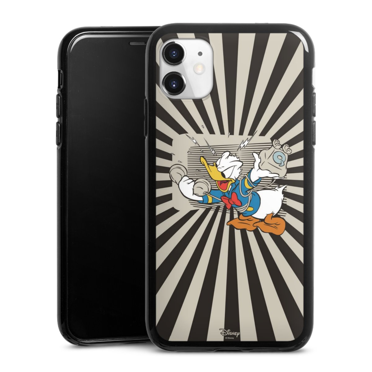 iPhone 11 Handy Silikon Hülle Case schwarz Handyhülle Donald Duck Disney Official Licensed Product