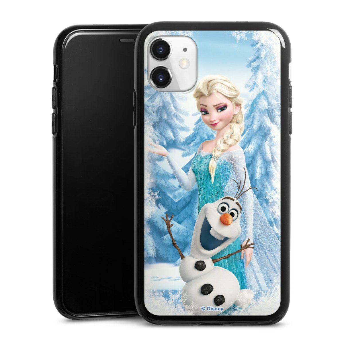 iPhone 11 Handy Silikon Hülle Case schwarz Handyhülle Official Licensed Product Frozen Elsa Disney