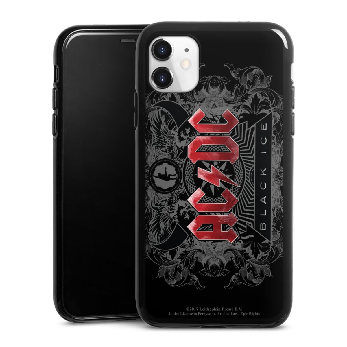 iPhone 11 Handy Silikon Hülle Case schwarz Handyhülle Merchandise Black Ice Acdc