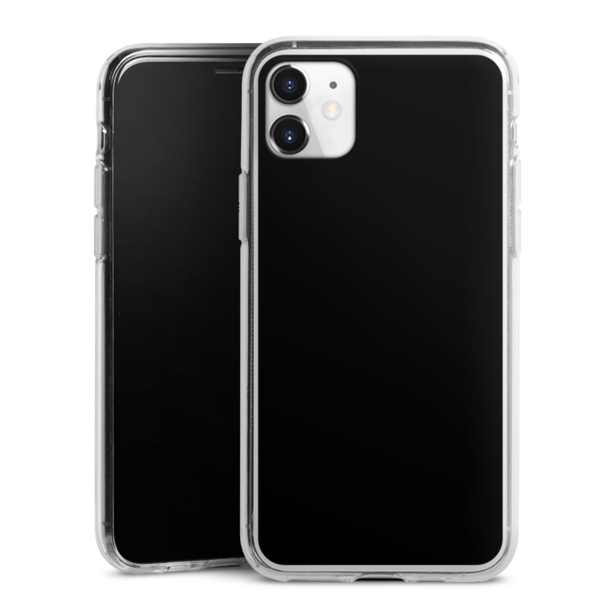 iPhone 11 Handy Silikon Hülle Case transparent Handyhülle Black Colour Unicoloured Silikon Case