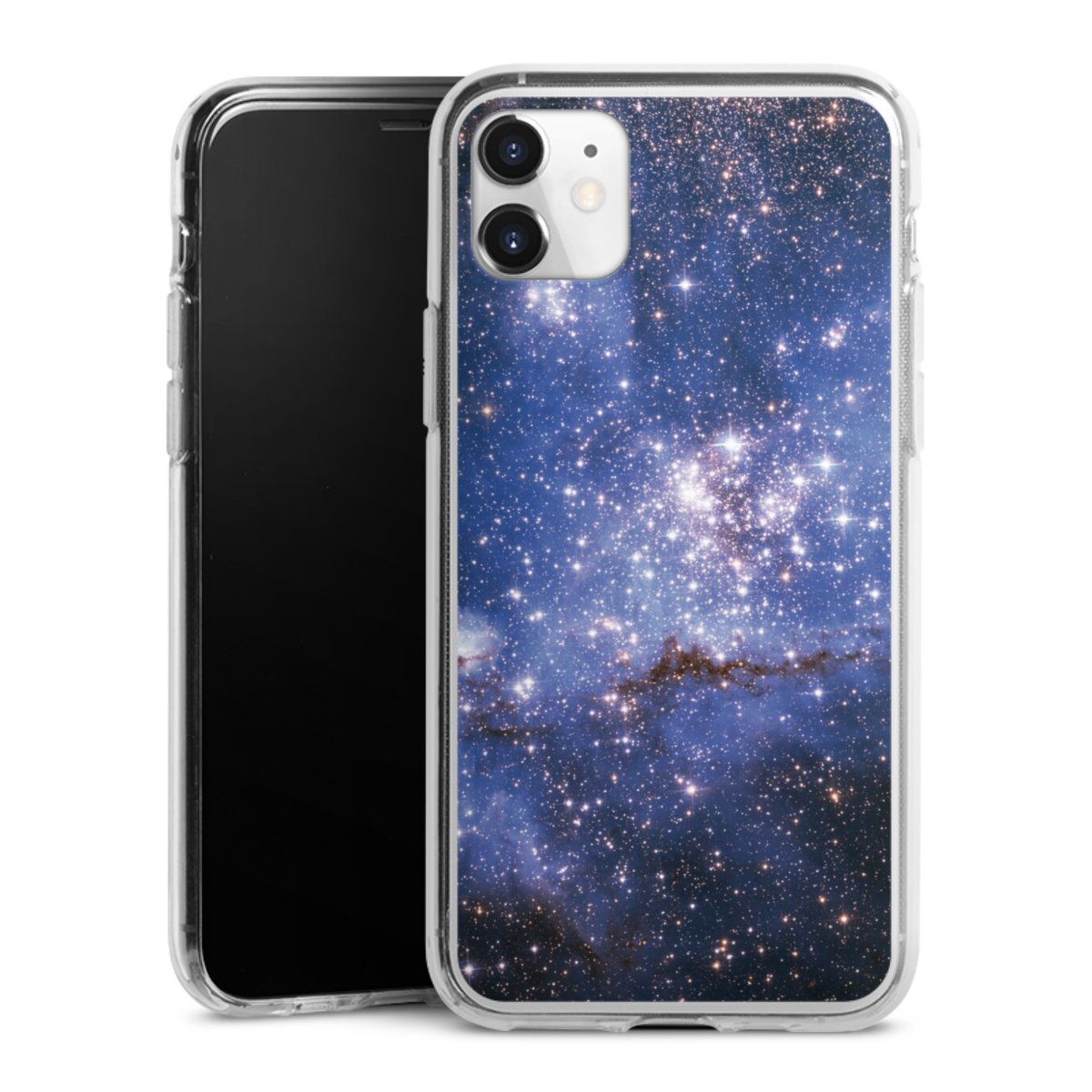 iPhone 11 Handy Silikon Hülle Case transparent Handyhülle Weltall Galaxy Weltraum Silikon Case