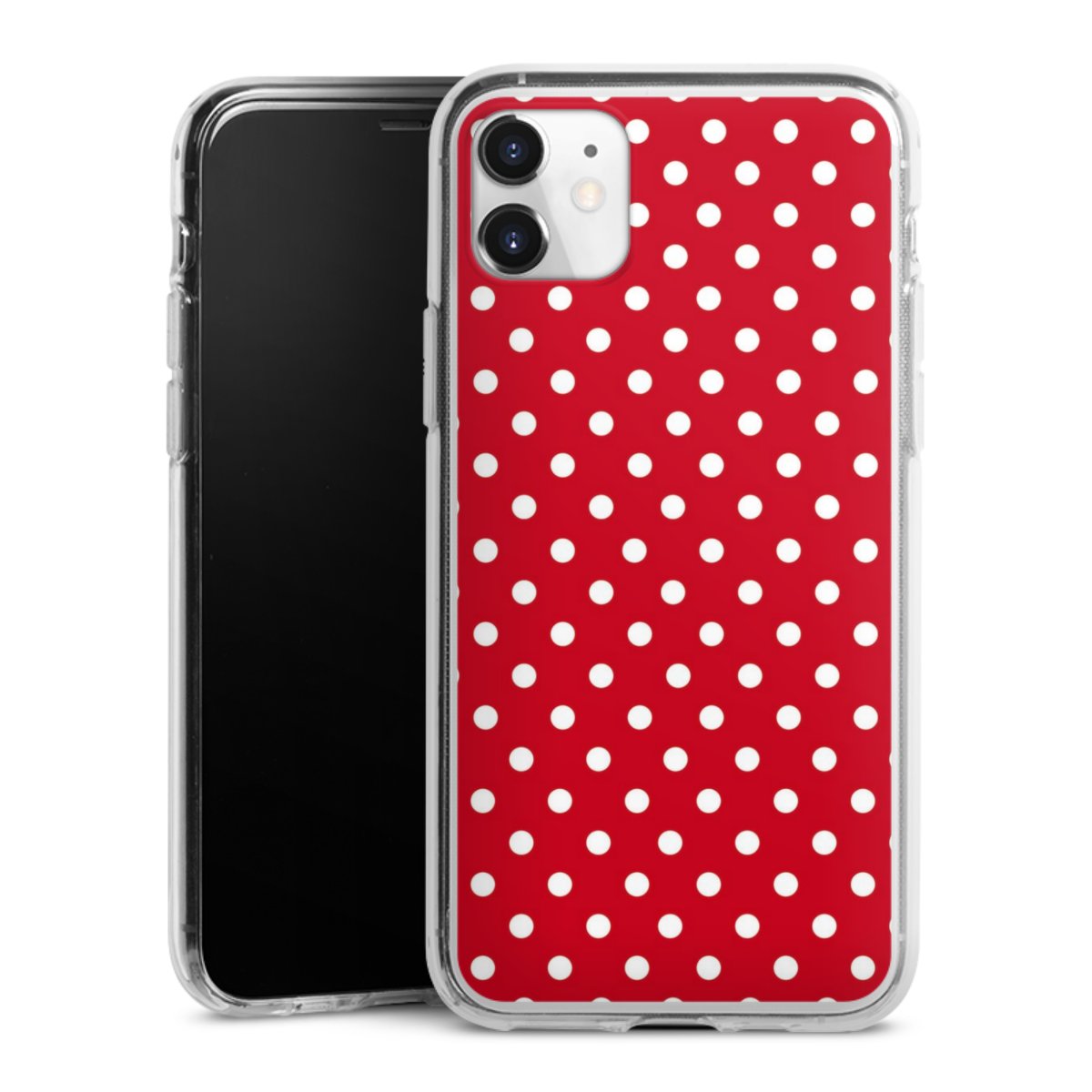 iPhone 11 Handy Silikon Hülle Case transparent Handyhülle Points Polka Dots Retro Silikon Case