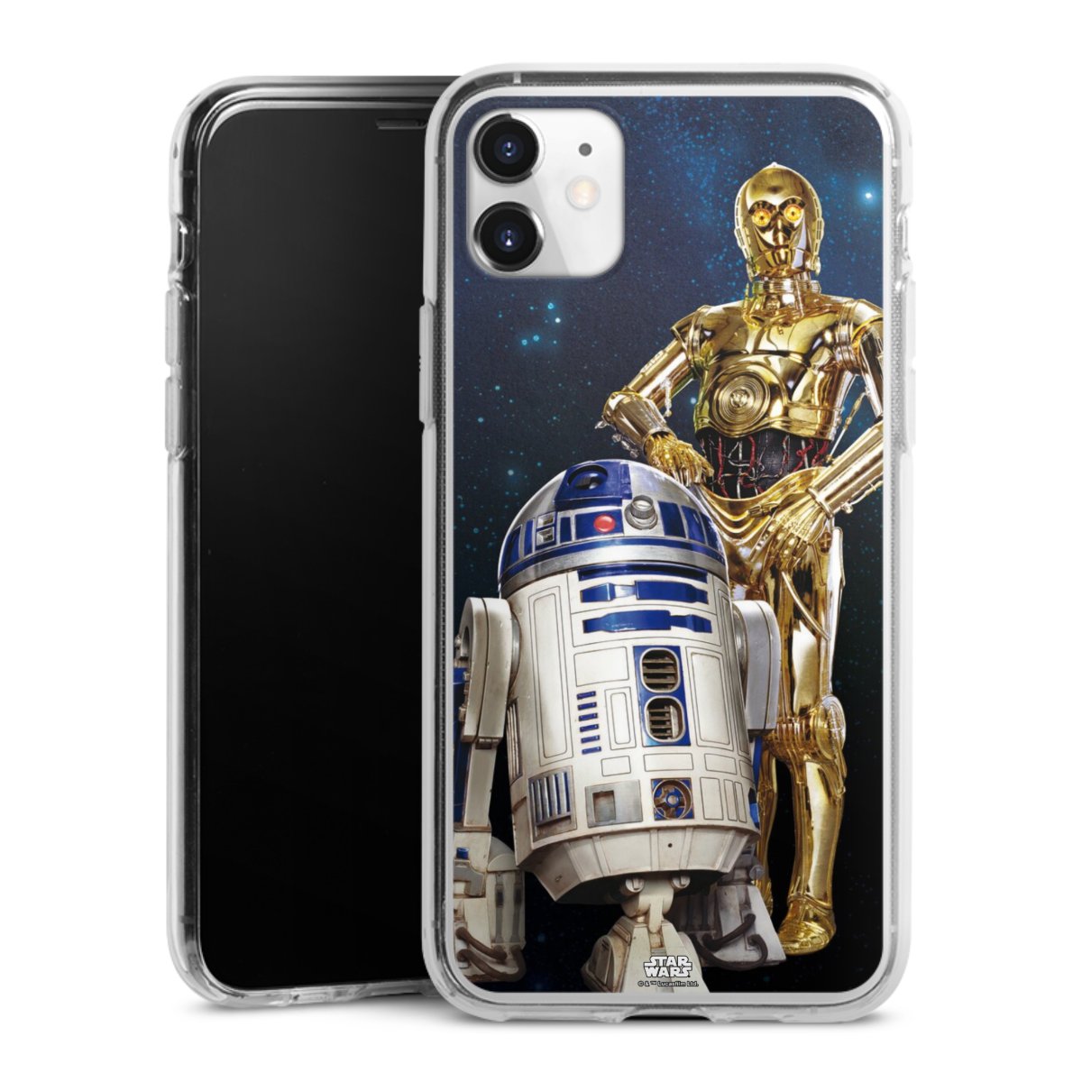 iPhone 11 Handy Silikon Hülle Case transparent Handyhülle Weltall Star Wars R2d2 Silikon Case