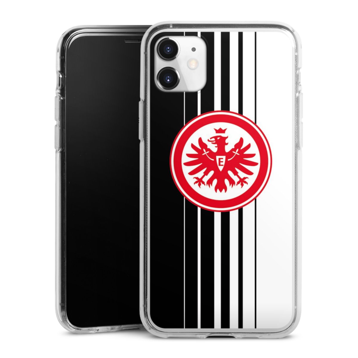 iPhone 11 Handy Silikon Hülle Case transparent Handyhülle Stripes Eintracht Frankfurt Official Licensed Product Silikon Case