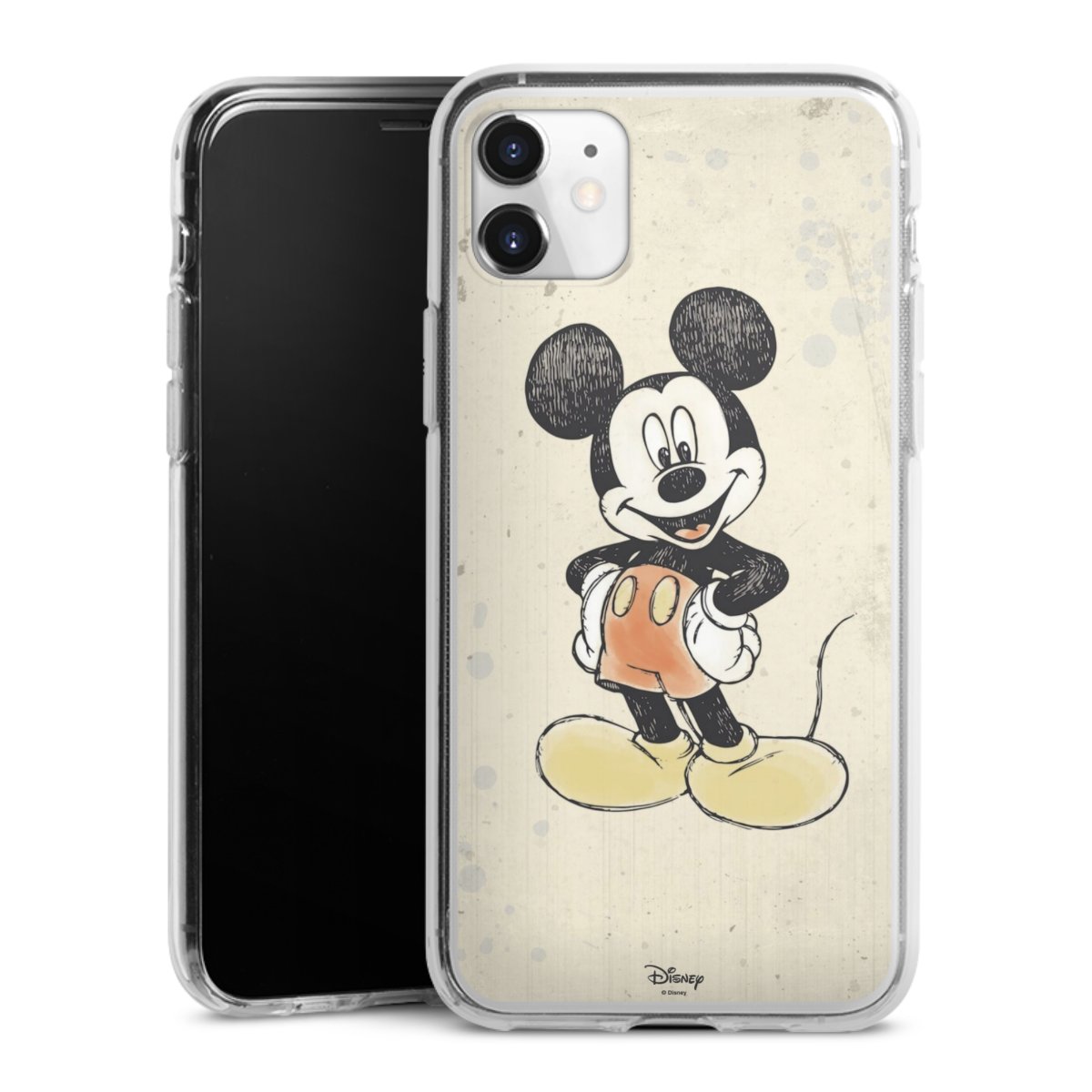 iPhone 11 Handy Silikon Hülle Case transparent Handyhülle Water Colour Mickey & Minnie Mouse Official Licensed Product Silikon Case