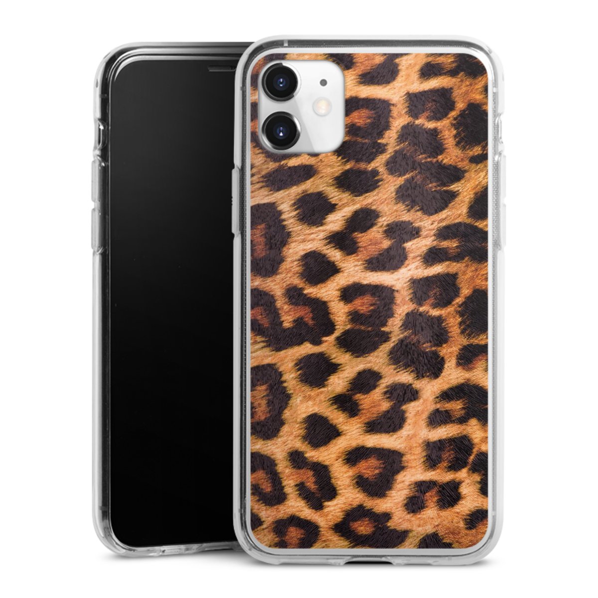 iPhone 11 Handy Silikon Hülle Case transparent Handyhülle Animal Print Leopard Fur Silikon Case