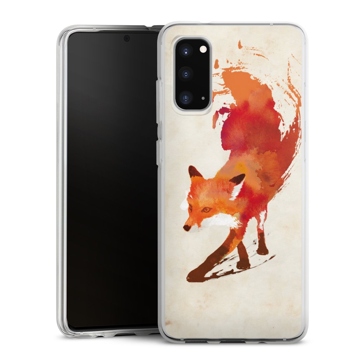 Galaxy S20 Handy Silikon Hülle Case transparent Handyhülle Fox Graphic Silikon Case