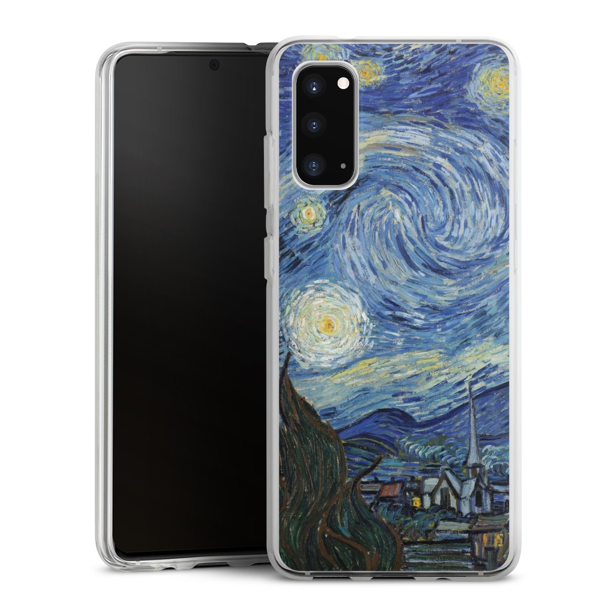 Galaxy S20 Handy Silikon Hülle Case transparent Handyhülle The Starry Night Kunst Vincent Van Gogh Silikon Case