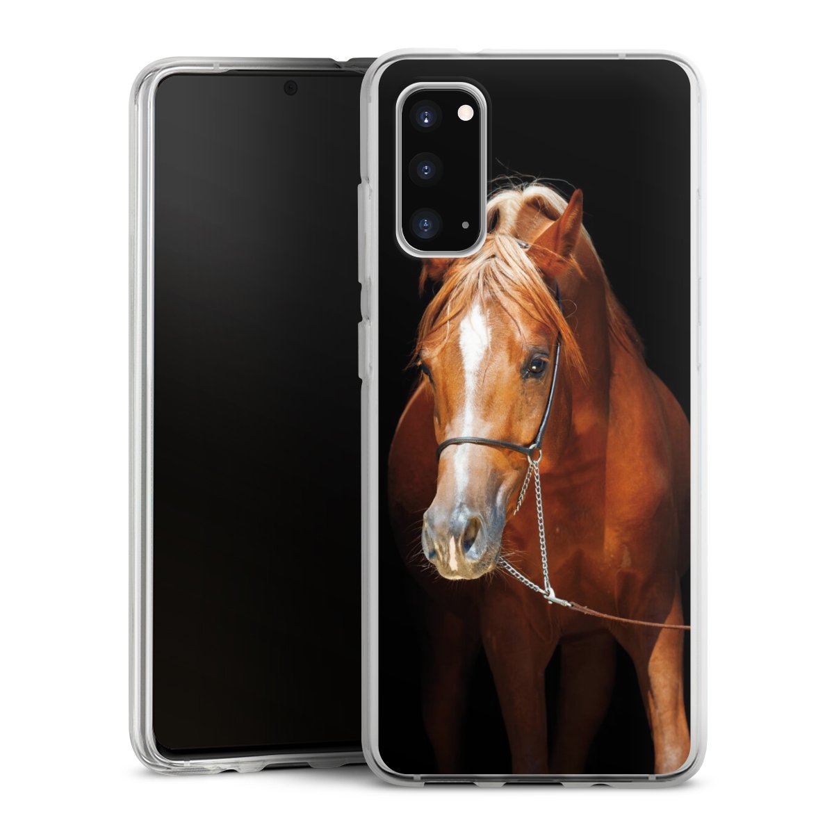 Galaxy S20 Handy Silikon Hülle Case transparent Handyhülle Mare Horse Hobby Silikon Case