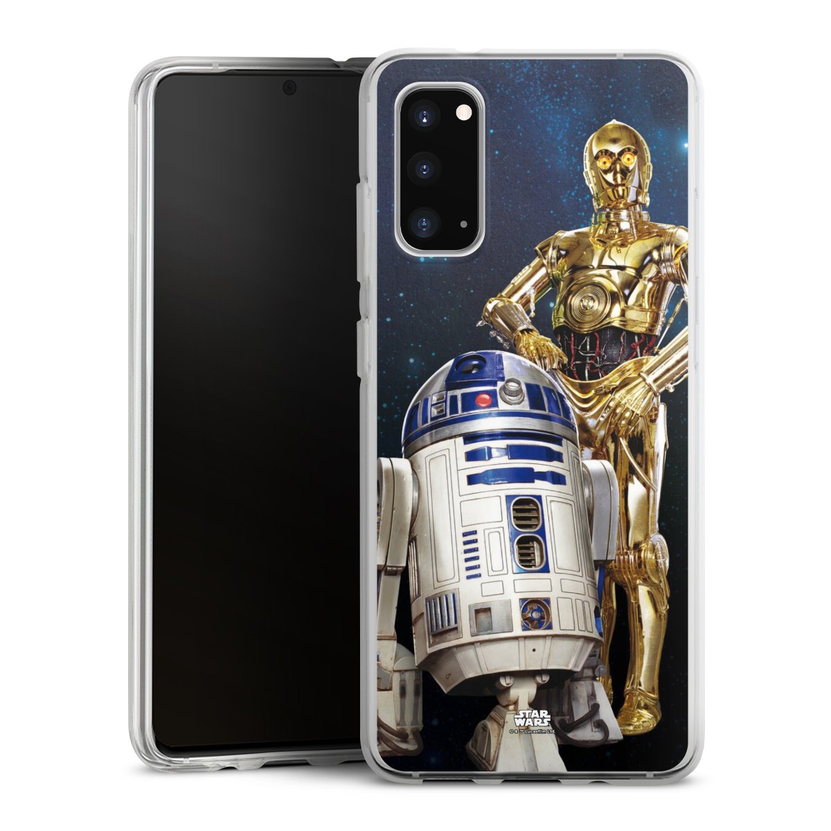 Galaxy S20 Handy Silikon Hülle Case transparent Handyhülle Weltall Star Wars R2d2 Silikon Case