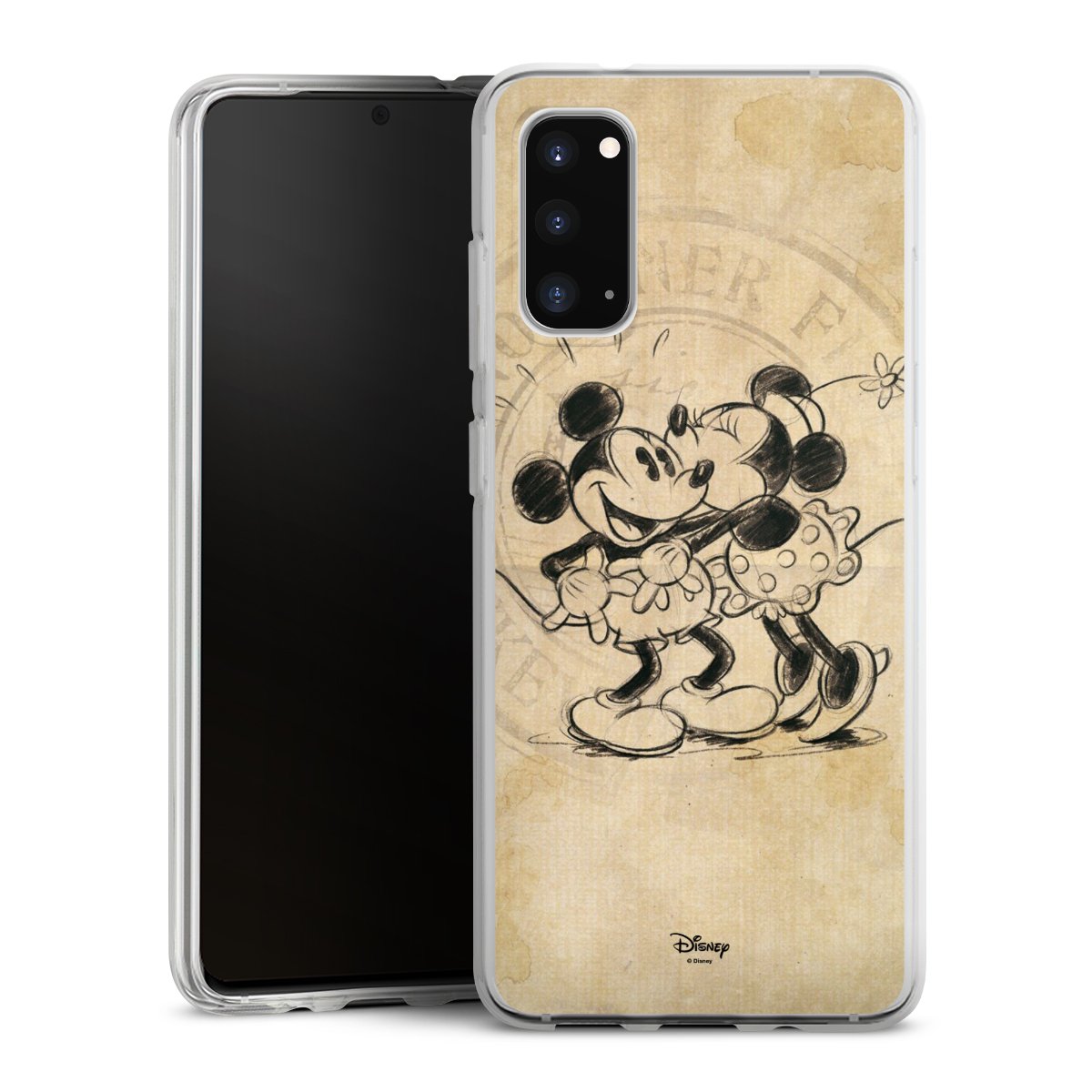 Galaxy S20 Handy Silikon Hülle Case transparent Handyhülle Mickey Mouse Vintage Minnie Mouse Silikon Case