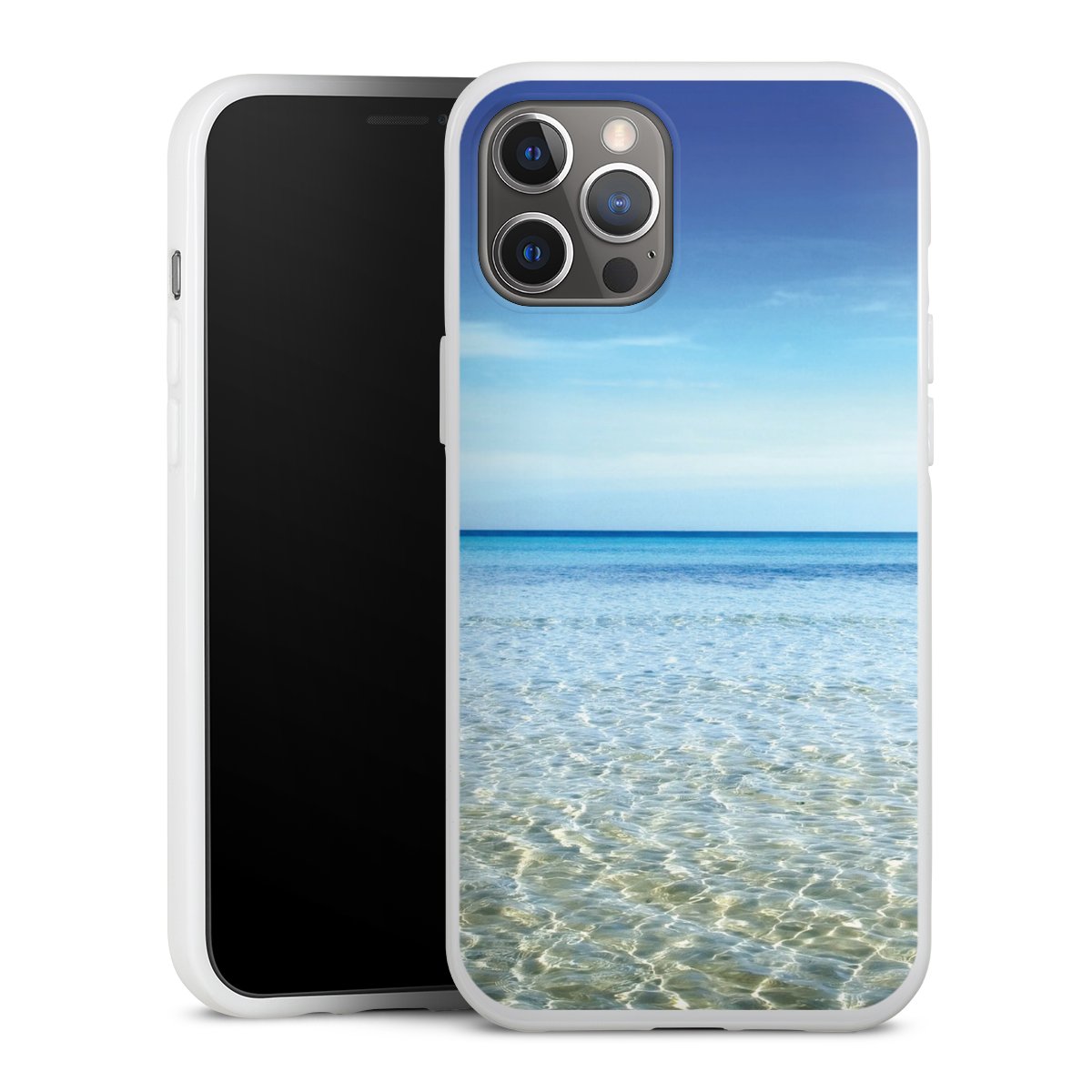 iPhone 12 Pro Max Handy Silikon Hülle Case weiß Handyhülle Urlaub Sky Ocean Silikon Case