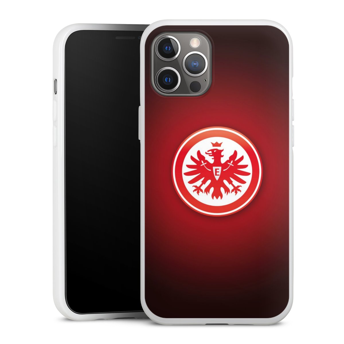 iPhone 12 Pro Max Handy Silikon Hülle Case weiß Handyhülle Eintracht Frankfurt Official Licensed Product Coat Of Arms Silikon Case