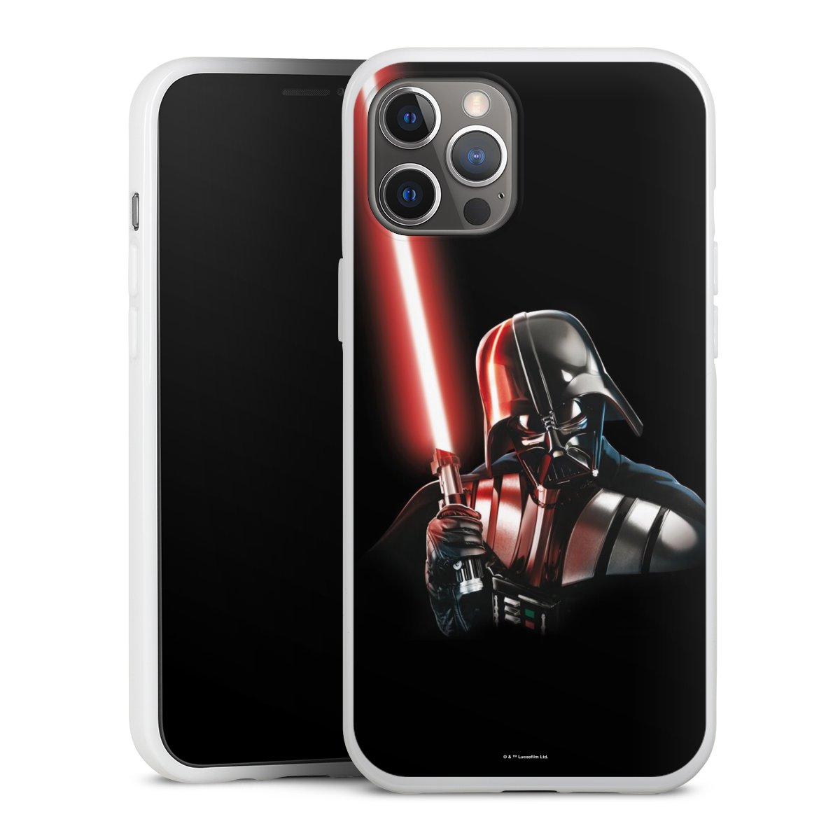 iPhone 12 Pro Max Handy Silikon Hülle Case weiß Handyhülle Star Wars Merchandise Darth Vader Silikon Case