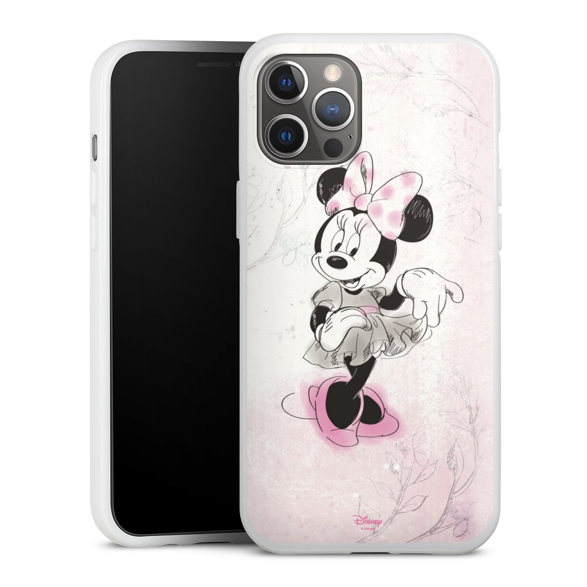 iPhone 12 Pro Max Handy Silikon Hülle Case weiß Handyhülle Disney Minnie Mouse Vintage Silikon Case