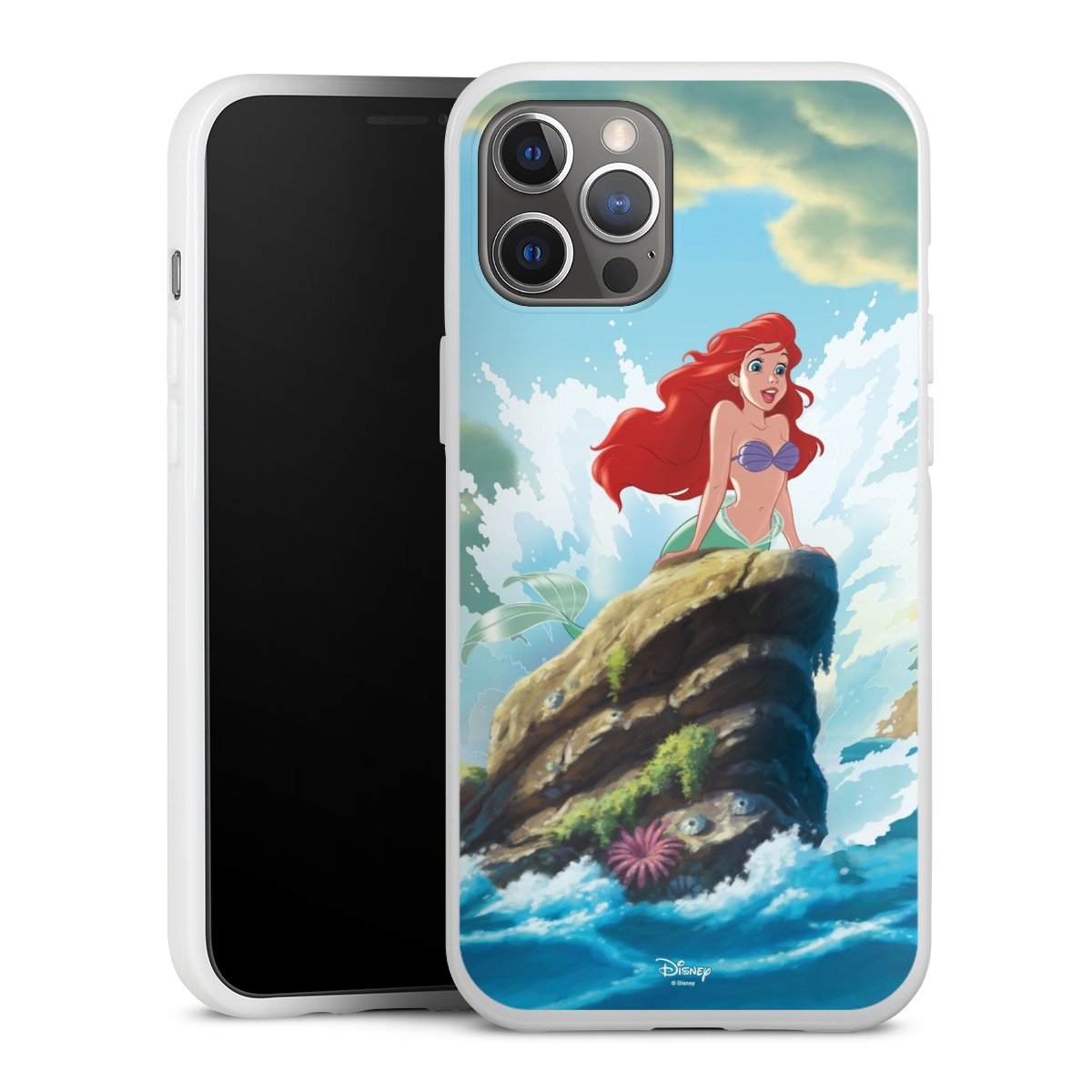 iPhone 12 Pro Max Handy Silikon Hülle Case weiß Handyhülle Mermaid Arielle Die Meerjungfrau Official Licensed Product Silikon Case