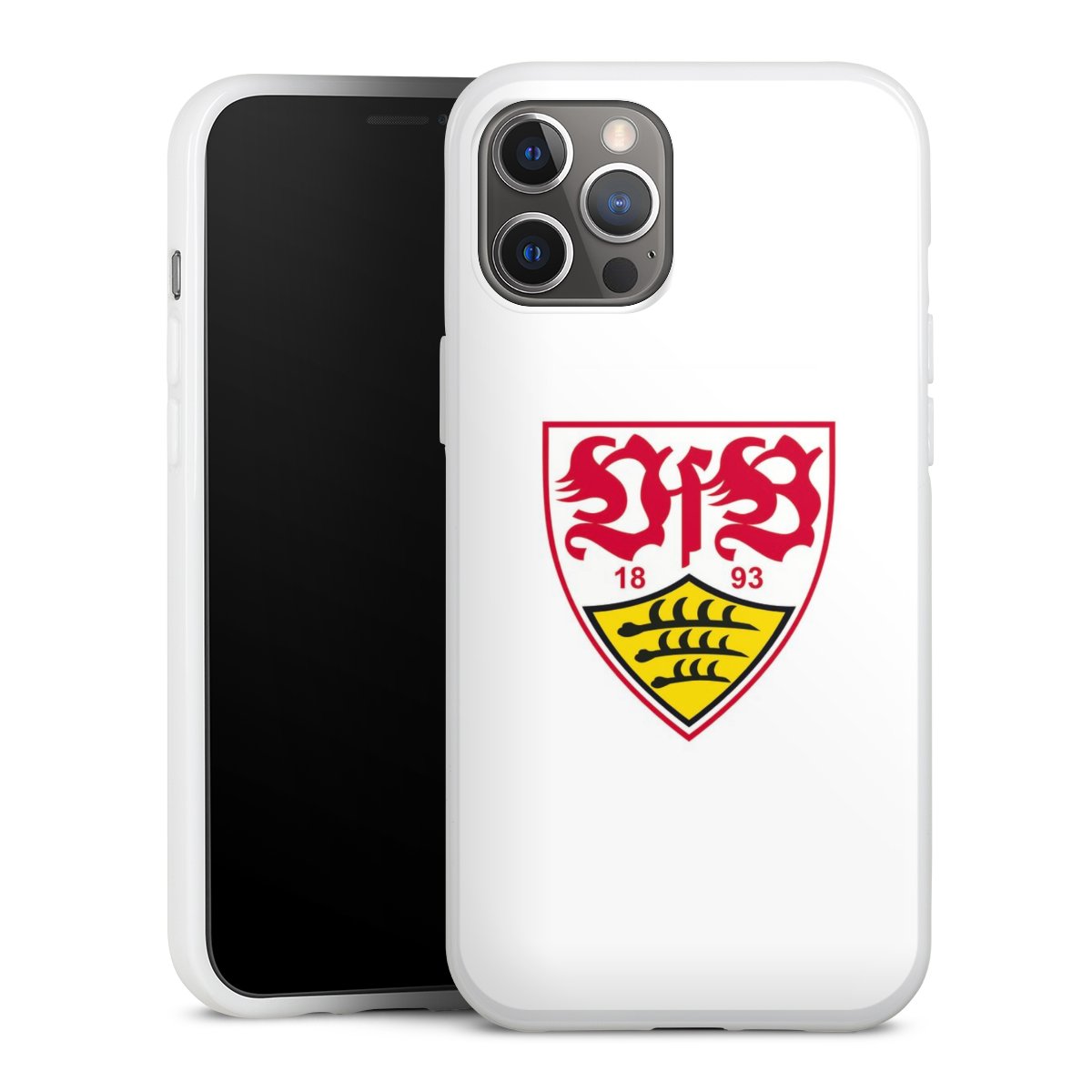 iPhone 12 Pro Max Handy Silikon Hülle Case weiß Handyhülle Logo Official Licensed Product Vfb Stuttgart Silikon Case