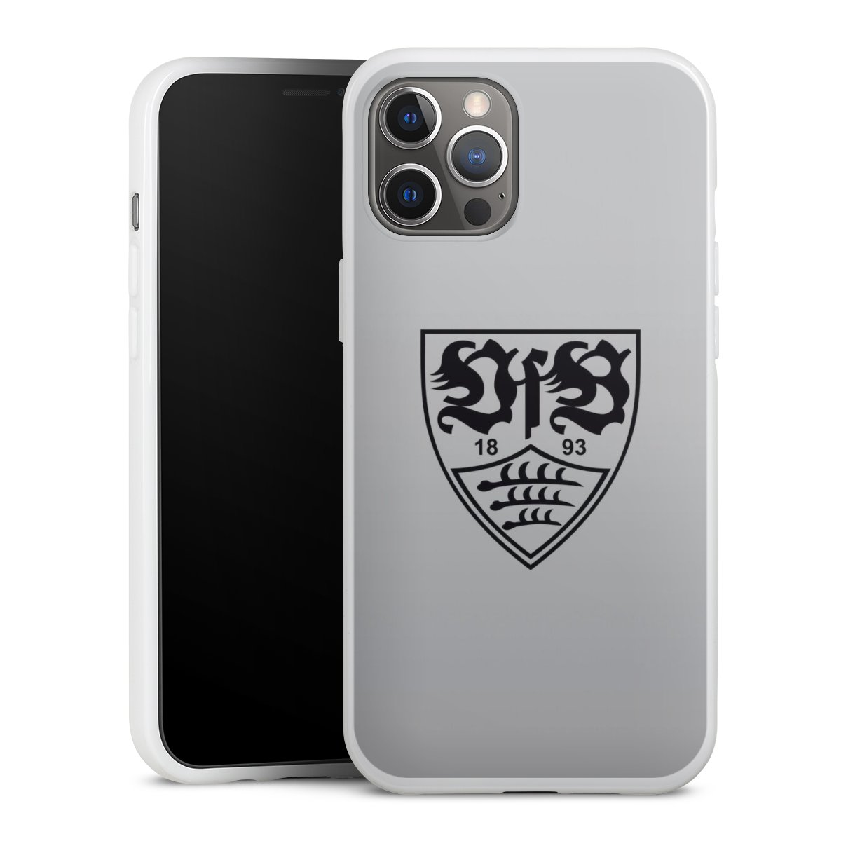 iPhone 12 Pro Max Handy Silikon Hülle Case weiß Handyhülle Logo Vfb Stuttgart Official Licensed Product Silikon Case