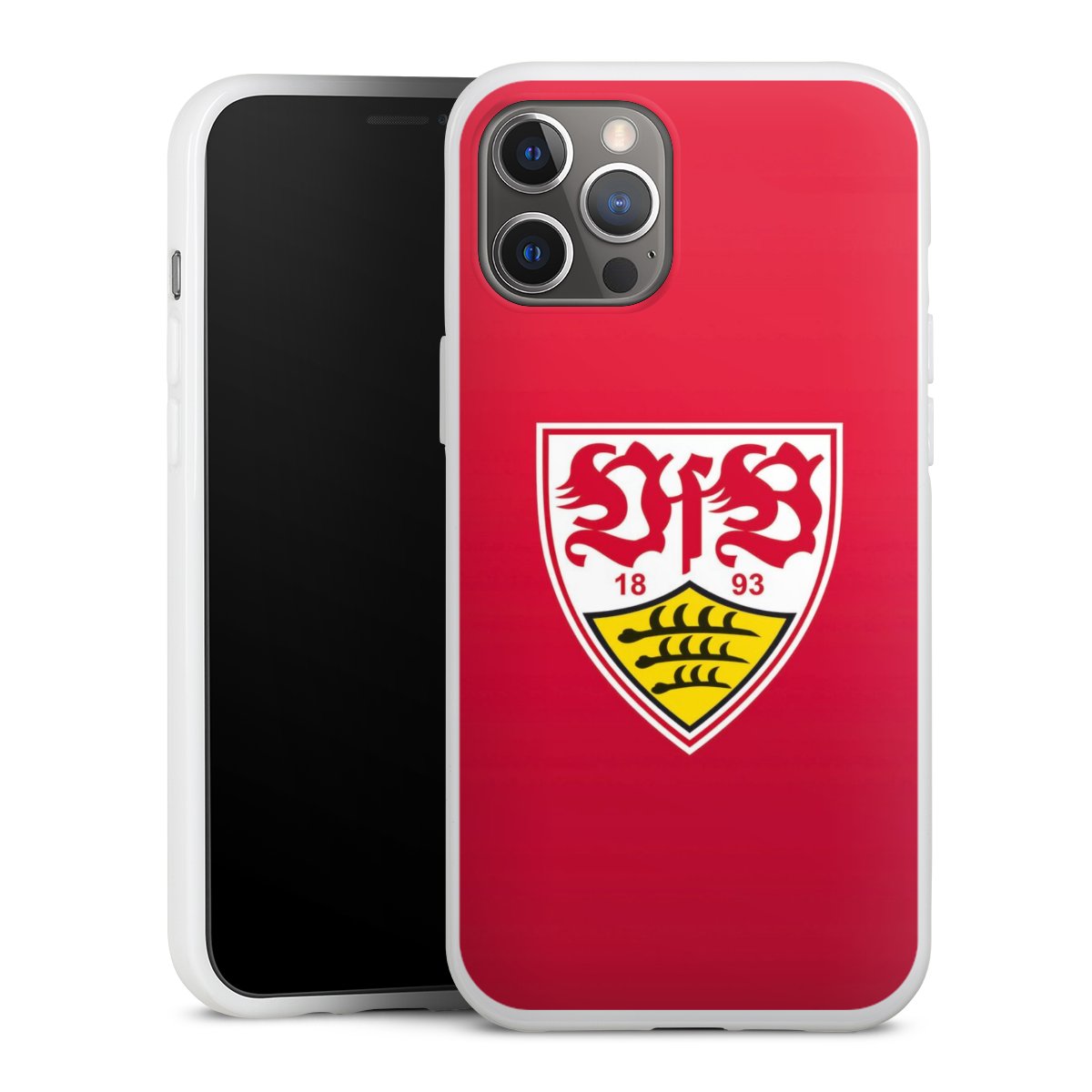 iPhone 12 Pro Max Handy Silikon Hülle Case weiß Handyhülle Official Licensed Product Vfb Stuttgart Silikon Case