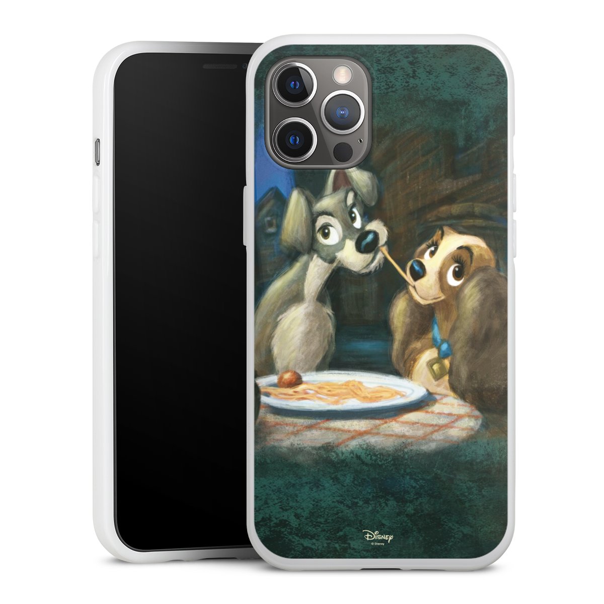 iPhone 12 Pro Max Handy Silikon Hülle Case weiß Handyhülle Lady And The Tramp Official Licensed Product Disney Silikon Case