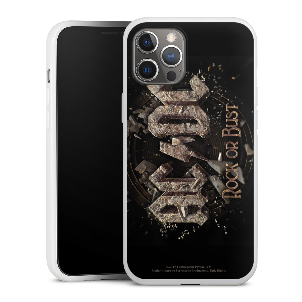 iPhone 12 Pro Max Handy Silikon Hülle Case weiß Handyhülle Acdc Official Licensed Product Rock Or Bust Silikon Case