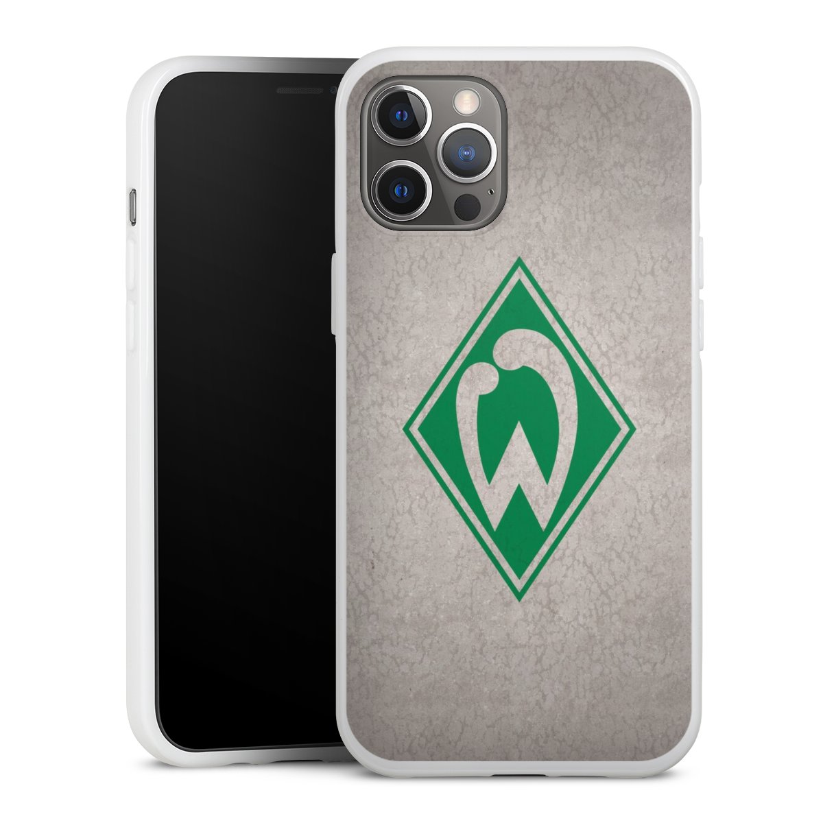 iPhone 12 Pro Max Handy Silikon Hülle Case weiß Handyhülle Sv Werder Bremen Concrete Official Licensed Product Silikon Case