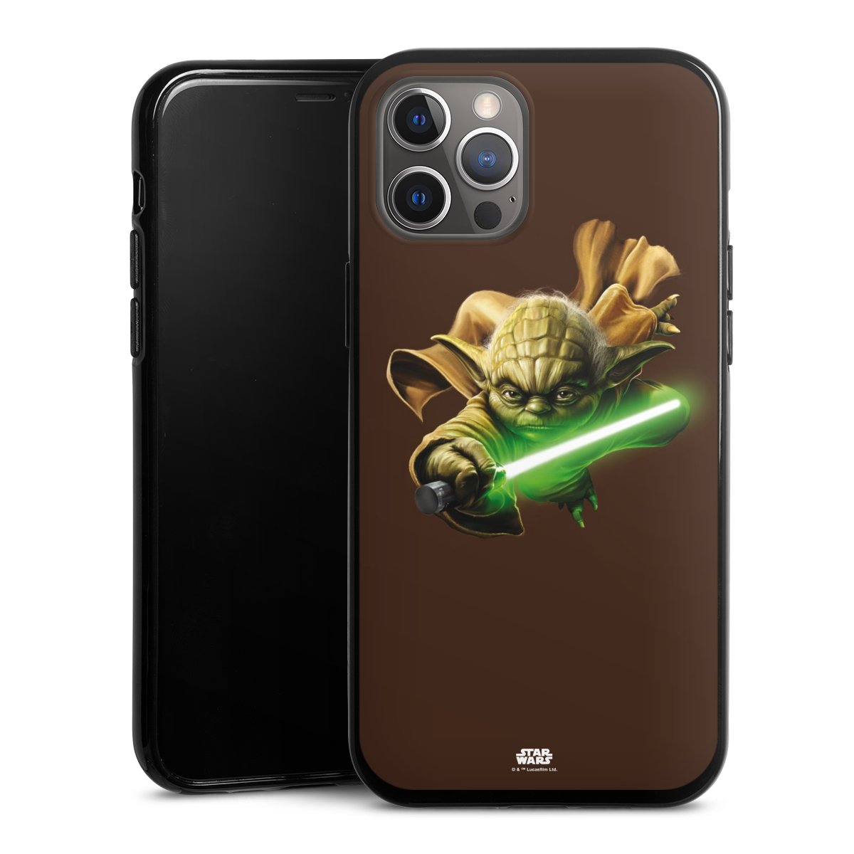 iPhone 12 Pro Max Handy Silikon Hülle Case schwarz Handyhülle Yoda Merchandise Star Wars