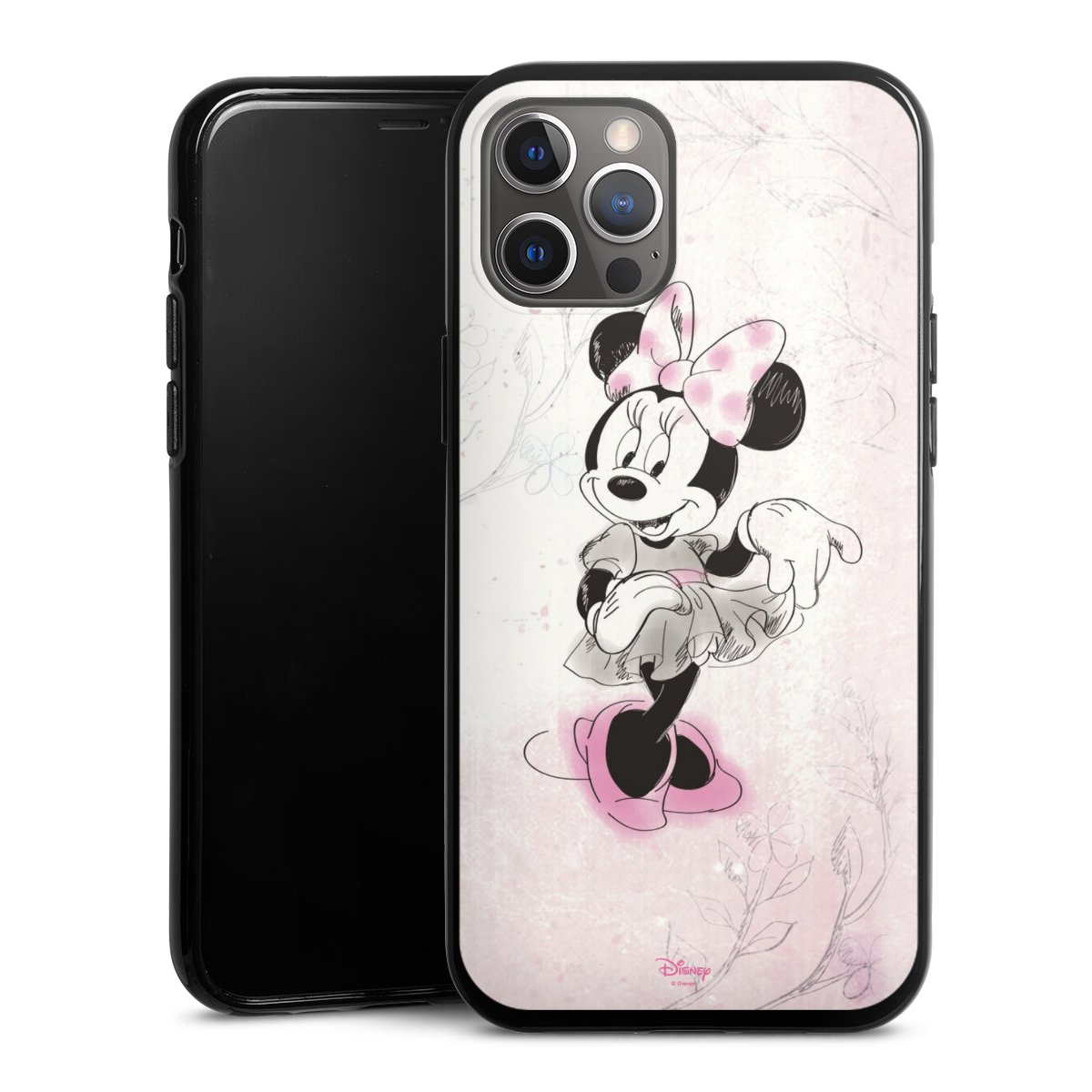 iPhone 12 Pro Max Handy Silikon Hülle Case schwarz Handyhülle Disney Minnie Mouse Vintage