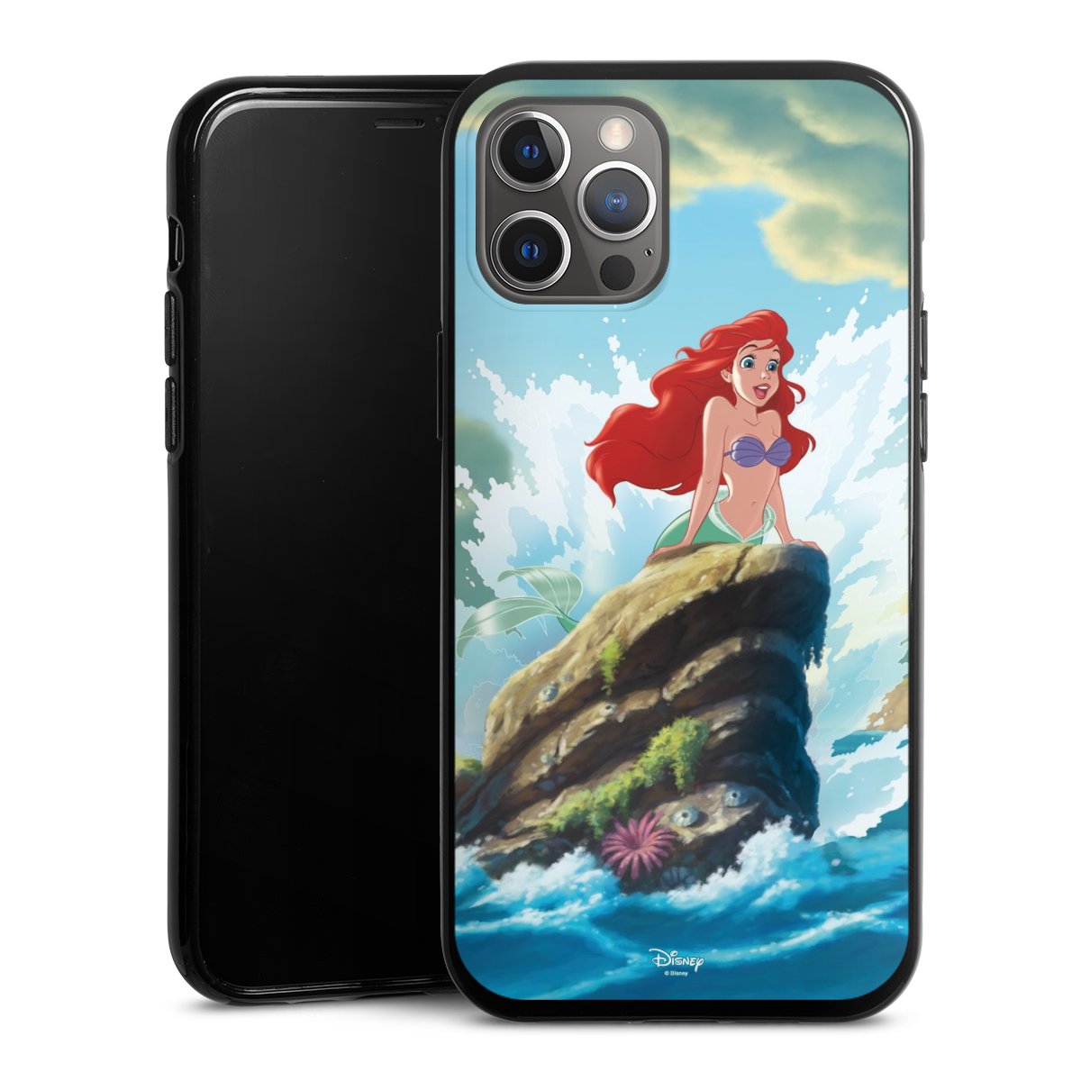 iPhone 12 Pro Max Handy Silikon Hülle Case schwarz Handyhülle Mermaid Arielle Die Meerjungfrau Official Licensed Product