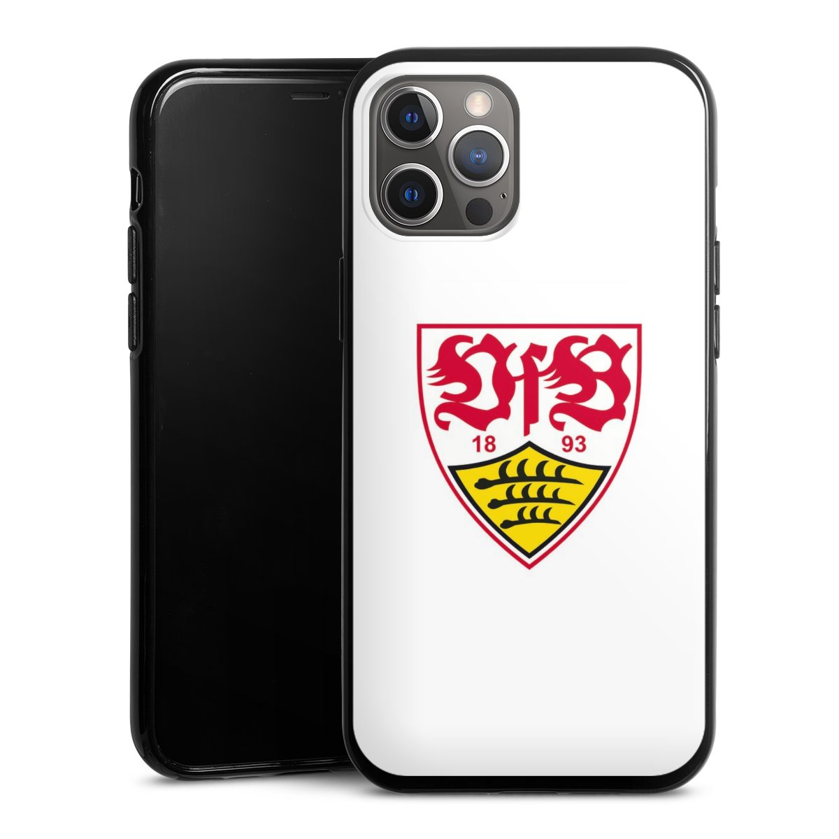 iPhone 12 Pro Max Handy Silikon Hülle Case schwarz Handyhülle Logo Official Licensed Product Vfb Stuttgart