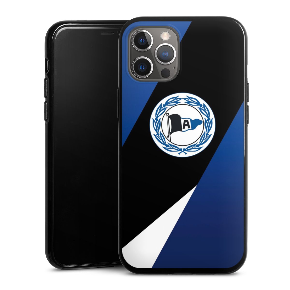 iPhone 12 Pro Max Handy Silikon Hülle Case schwarz Handyhülle Official Licensed Product Arminia Bielefeld Dsc