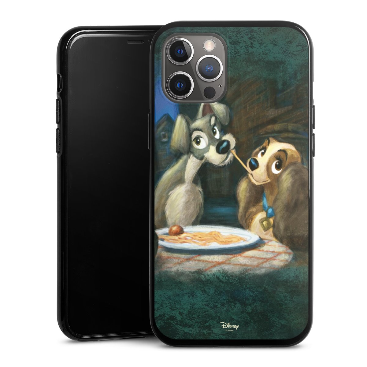 iPhone 12 Pro Max Handy Silikon Hülle Case schwarz Handyhülle Lady And The Tramp Official Licensed Product Disney