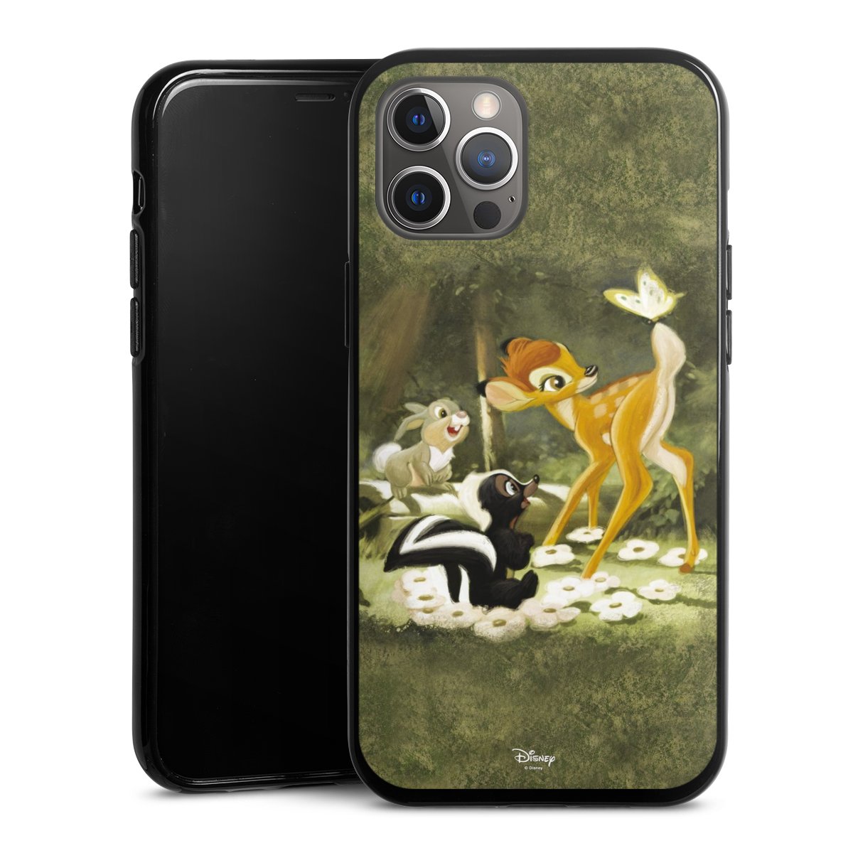 iPhone 12 Pro Max Handy Silikon Hülle Case schwarz Handyhülle Disney Official Licensed Product Bambi