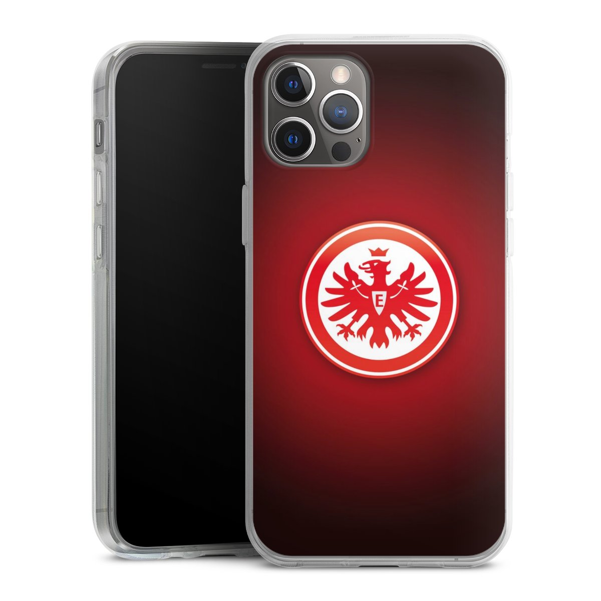 iPhone 12 Pro Max Handy Silikon Hülle Case transparent Handyhülle Eintracht Frankfurt Official Licensed Product Coat Of Arms Silikon Case