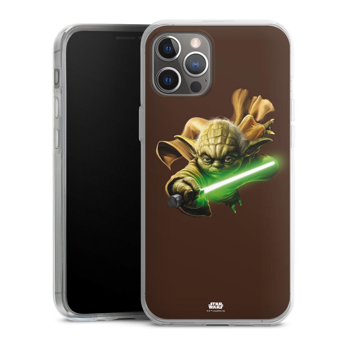 iPhone 12 Pro Max Handy Silikon Hülle Case transparent Handyhülle Yoda Merchandise Star Wars Silikon Case