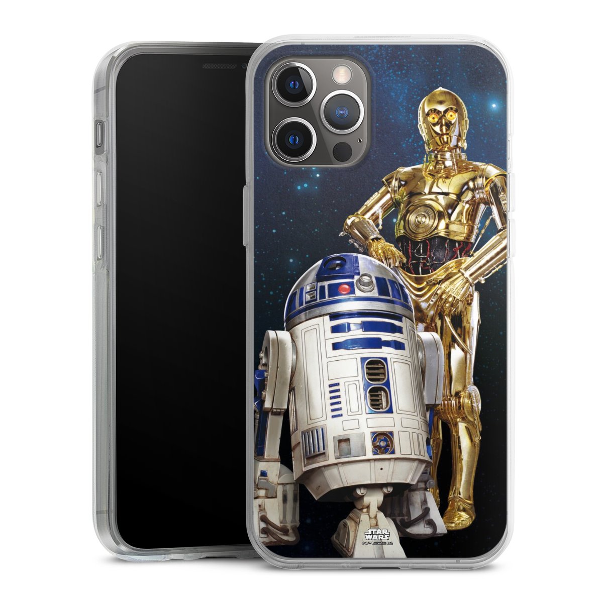 iPhone 12 Pro Max Handy Silikon Hülle Case transparent Handyhülle Weltall Star Wars R2d2 Silikon Case