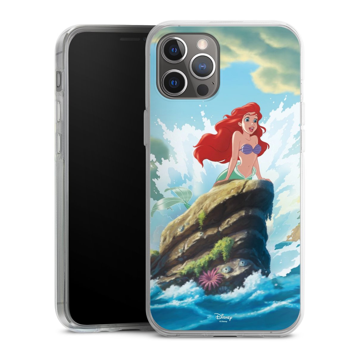 iPhone 12 Pro Max Handy Silikon Hülle Case transparent Handyhülle Mermaid Arielle Die Meerjungfrau Official Licensed Product Silikon Case