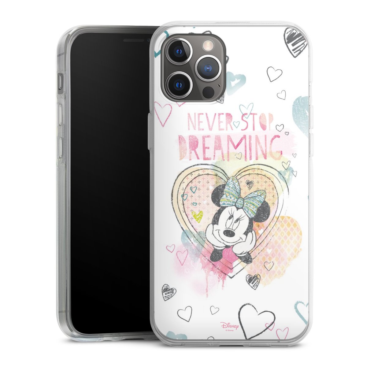 iPhone 12 Pro Max Handy Silikon Hülle Case transparent Handyhülle Disney Official Licensed Product Minnie Mouse Silikon Case