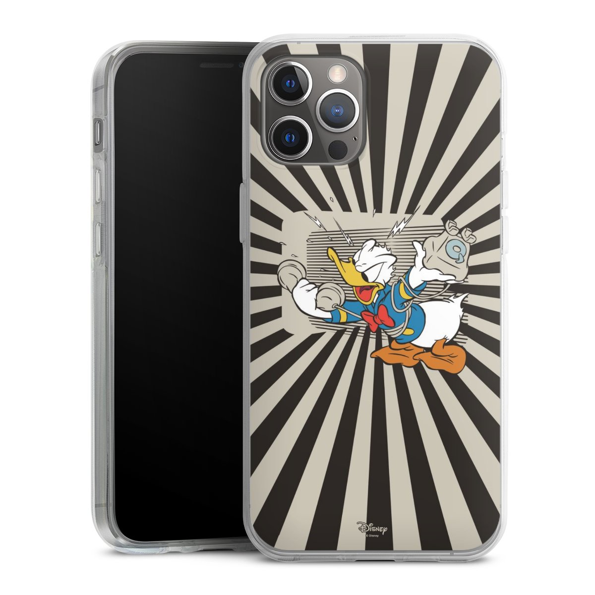 iPhone 12 Pro Max Handy Silikon Hülle Case transparent Handyhülle Donald Duck Disney Official Licensed Product Silikon Case