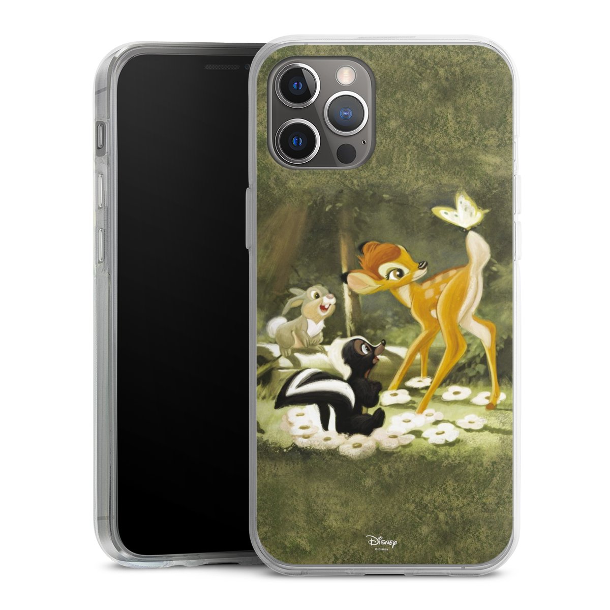 iPhone 12 Pro Max Handy Silikon Hülle Case transparent Handyhülle Disney Official Licensed Product Bambi Silikon Case