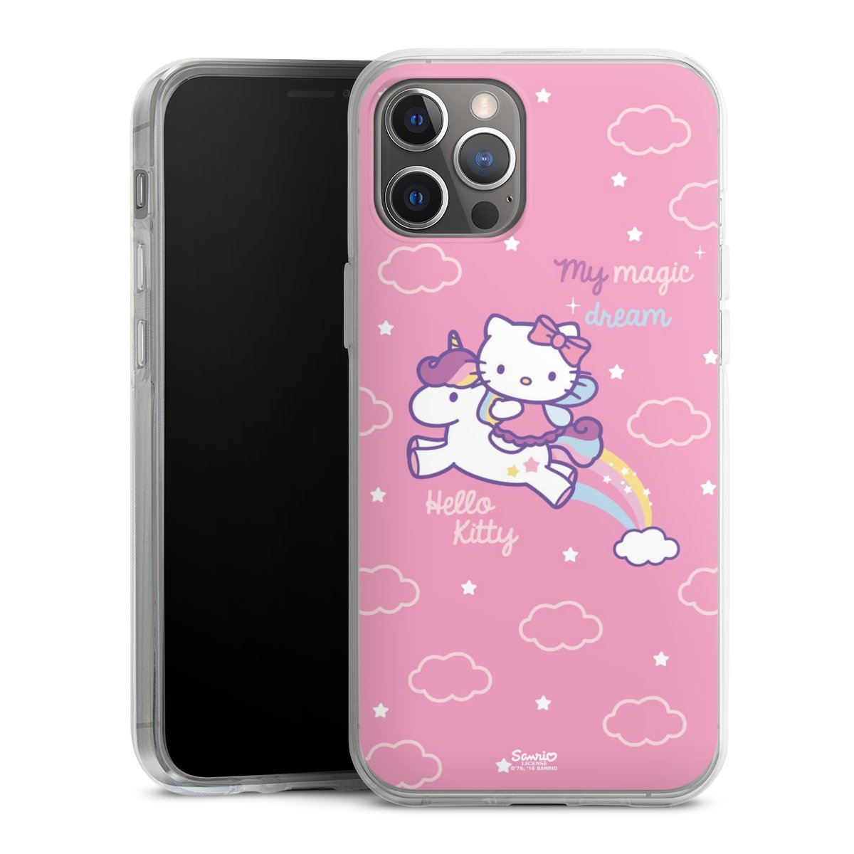 iPhone 12 Pro Max Handy Silikon Hülle Case transparent Handyhülle Einhorn Official Licensed Product Hello Kitty Silikon Case